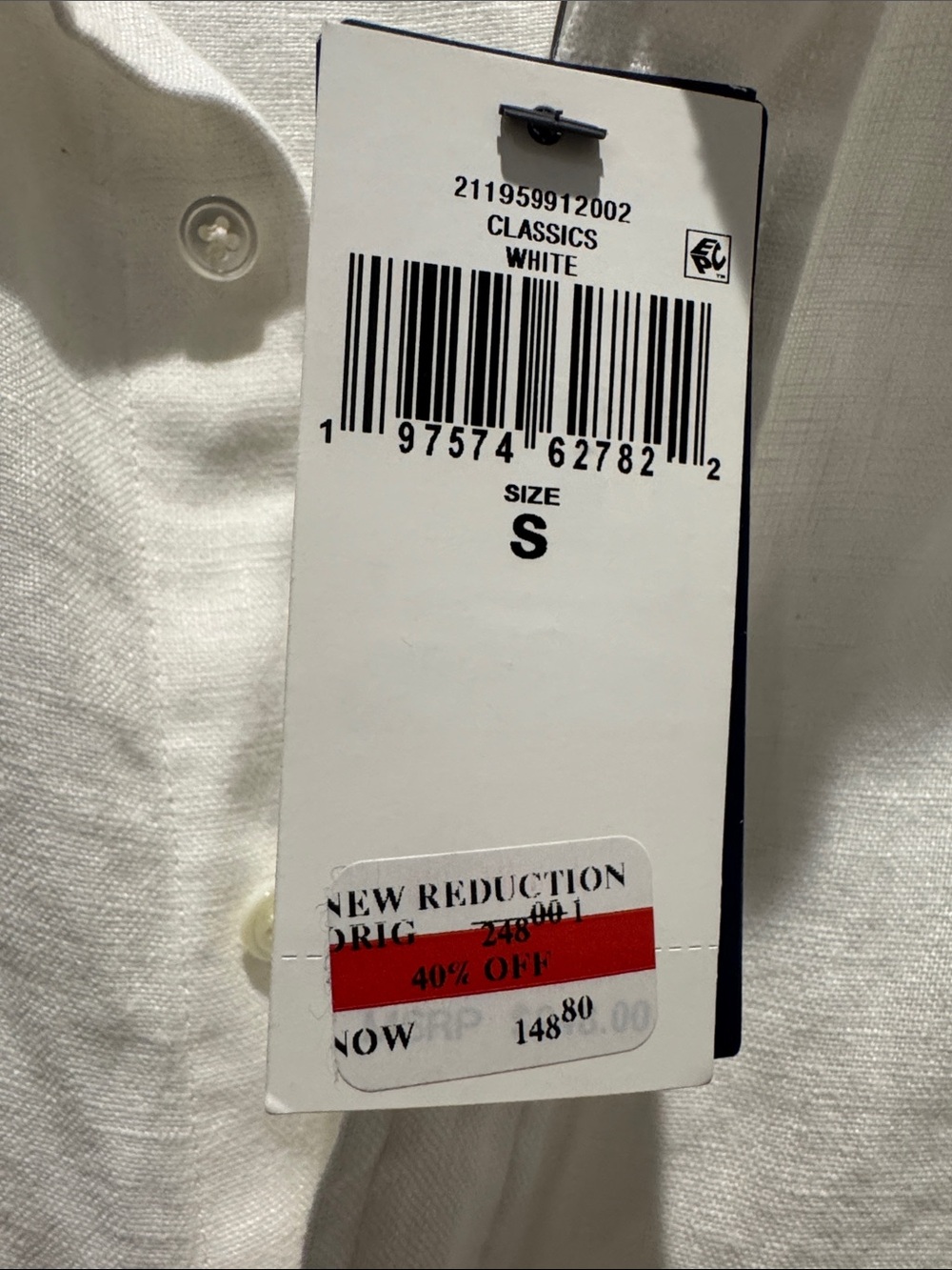 Polo by Ralph Lauren Linen White Button-Front Belted Shirt Dress with Pockets. - Picture 4 of 12